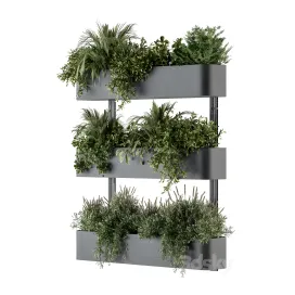 Indoor plant boxstand with hanging plants